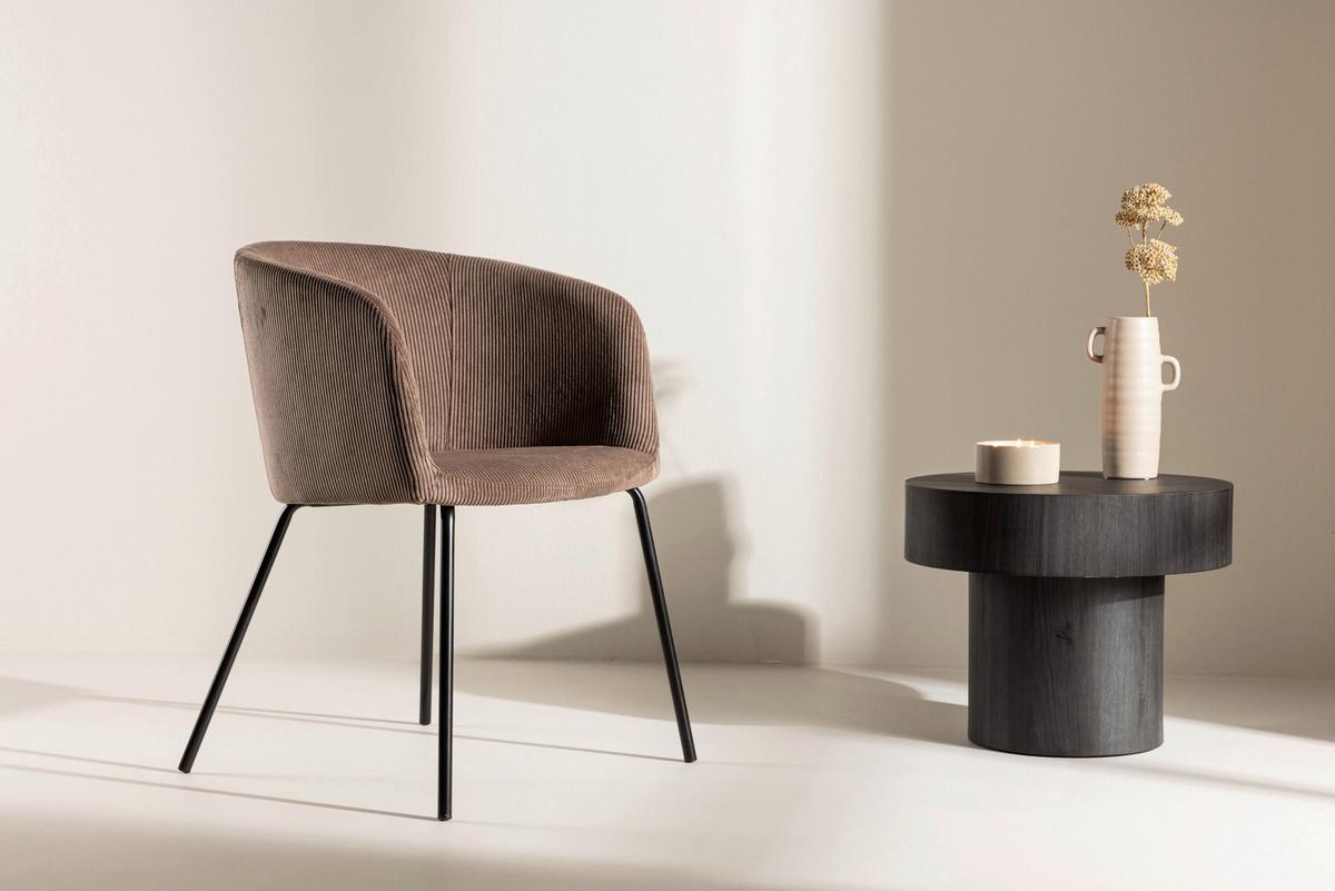 Stuhl Berit Braun/schwarz B: 55 Cm - Schwarz/Braun, MODERN, Textil/Metall (55/78/55cm) - Livetastic