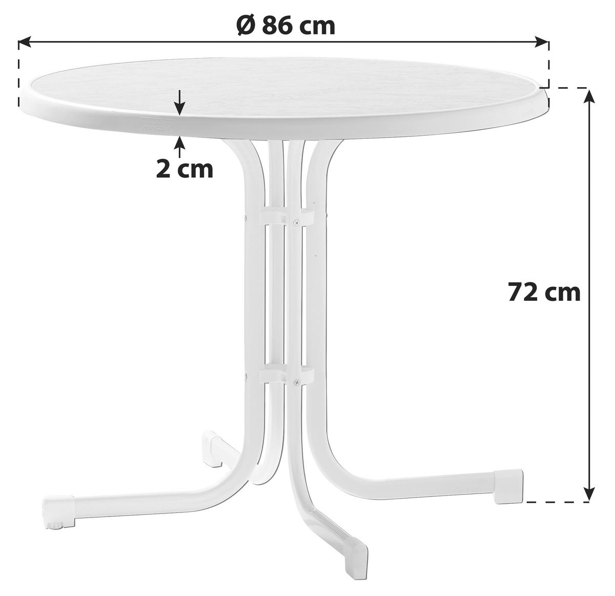 Gartentisch Klappbar Holzwerkstoff/Metall ⌀ 86 cm - Grau, MODERN, Holzwerkstoff/Metall (86/86/72cm) - Sieger