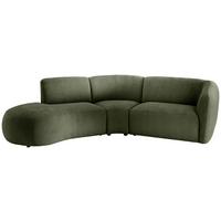 ECKSOFA Jesi, Grün S: 182x276 cm - Schwarz/Grün, MODERN, Textil (182/276cm) - Livetastic