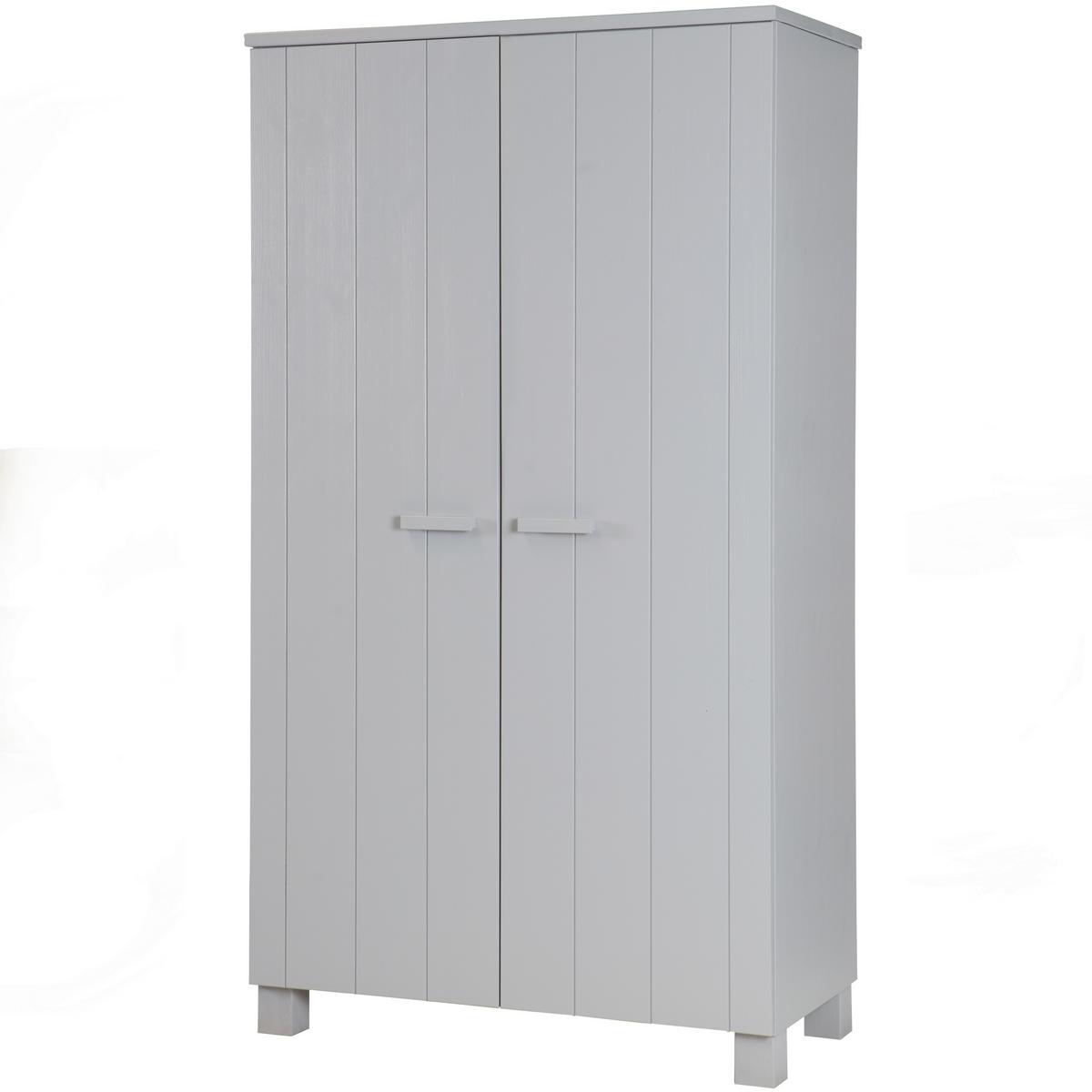 Garderobenschrank Dennis Grau B: 111 Cm - Grau, Design, Holz (111/202/55cm) - Livetastic