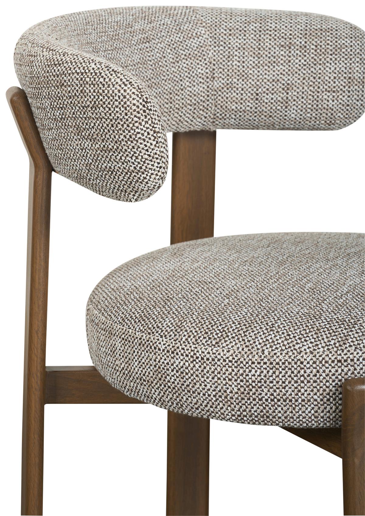 Stuhl Nantes Braun B: 55 cm - Walnussfarben/Braun, MODERN, Textil/Metall (55/75/56,5cm) - Livetastic