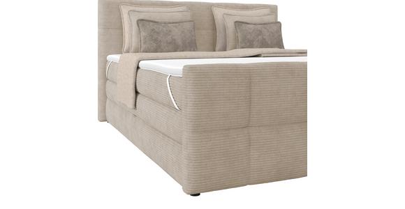 Boxspringbett mit Topper mit Bettkasten 180x200 cm Medino - Beige, KONVENTIONELL, Holz/Holzwerkstoff (180/200cm) - Luca Bessoni