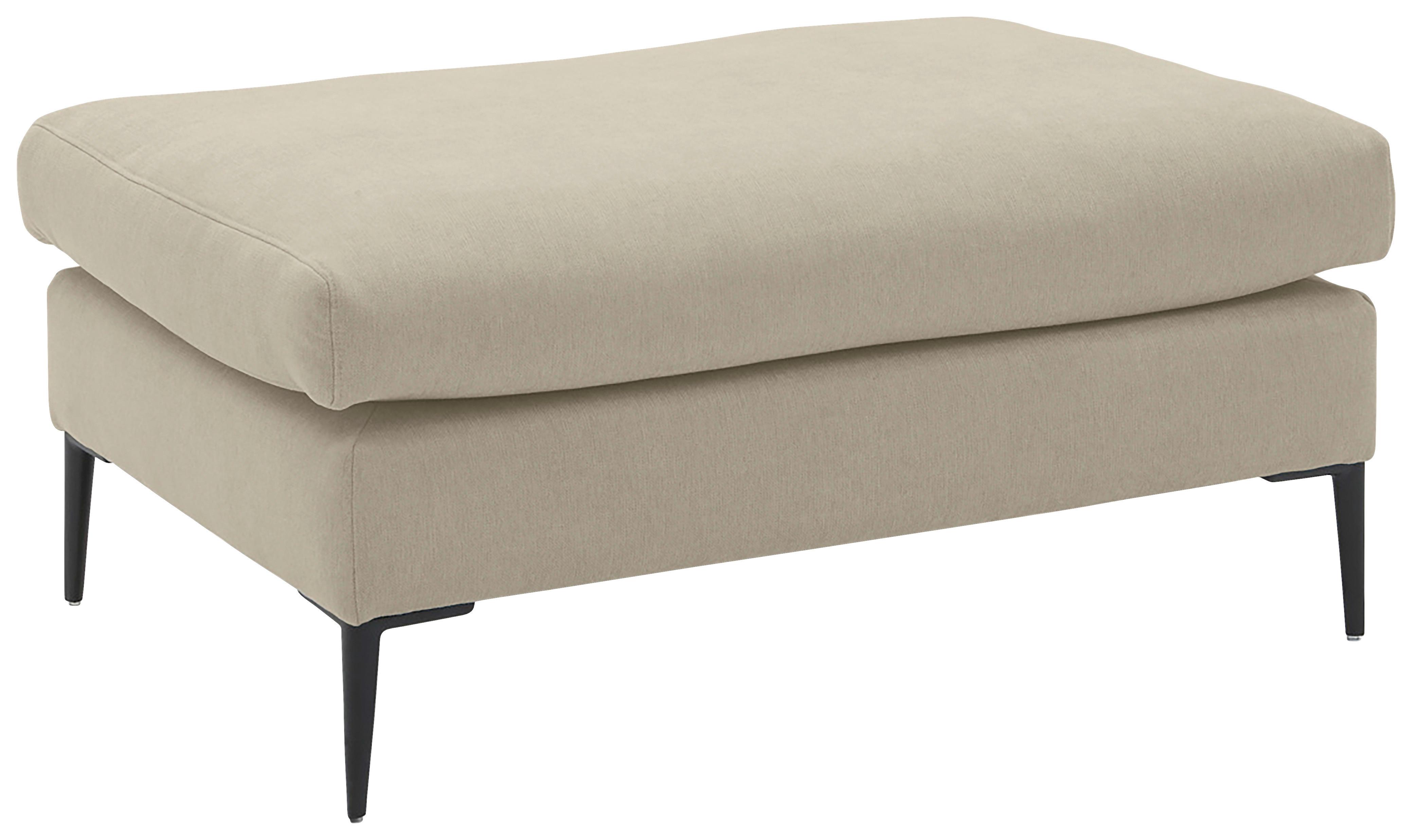 Hocker Aurora Ii - Beige/Schwarz, MODERN, Textil (100/43/69cm) - Trendmanufaktur