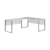 Eckschreibtisch B 223cm H 77cm Office Lux, Lichtgrau - Hellgrau/Alufarben, Design, Holzwerkstoff/Metall (170+223/77/73cm) - MID.YOU