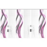 Flächenvorhang Cara 6er Set - Pink/Weiß, Design, Textil (60/260cm)