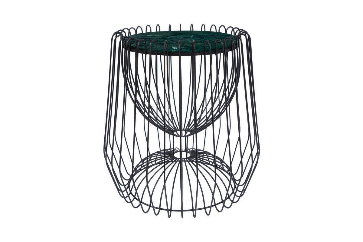 Beistelltisch Malibu Grün/Schwarz - Schwarz/Grün, Basics, Stein/Metall (50/51/50cm) - Kayoom