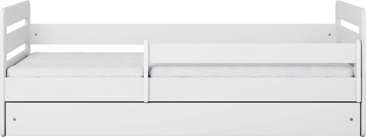 Kinder-/Juniorbett Tomi Weiß B: 80cm - Birkefarben/Weiß, MODERN, Holz/Holzwerkstoff (80/160cm) - MID.YOU