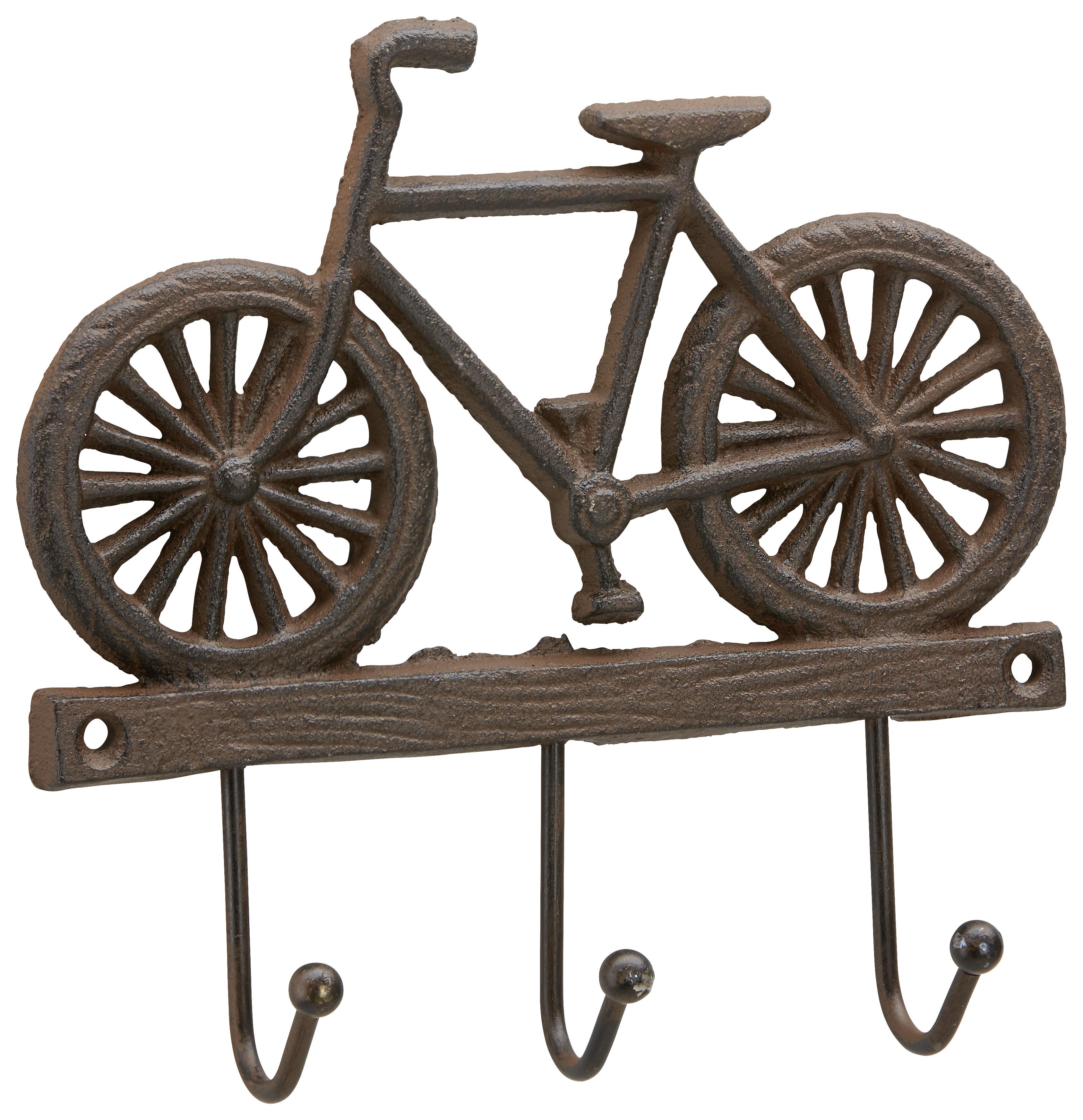 Lišta S Háčky Bike - hnědá, kov (20/20/3cm) - Modern Living
