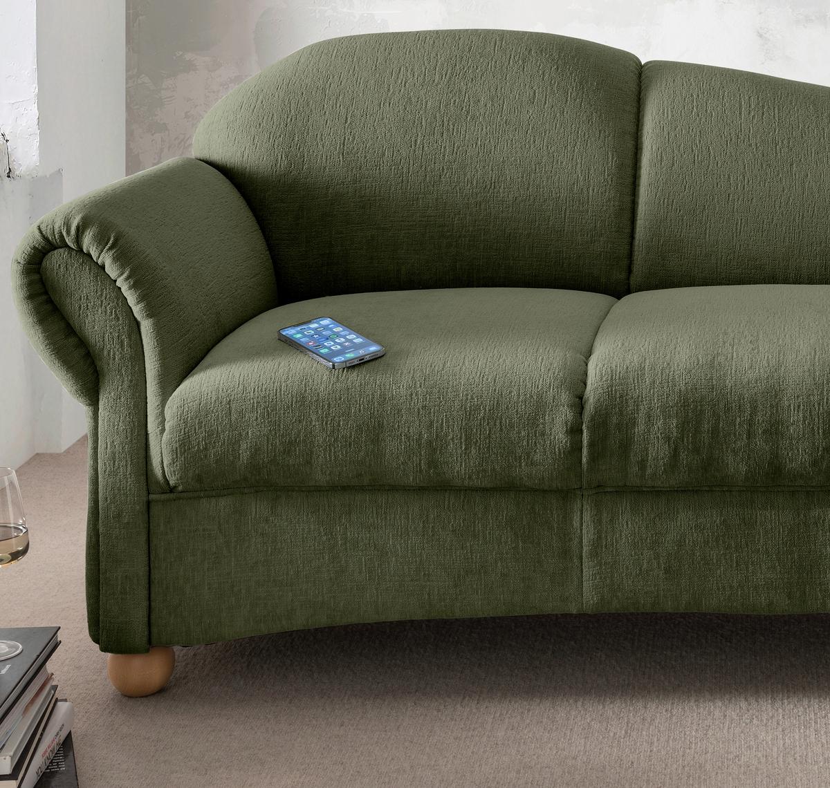 Ottomane Torello Grün B: 86cm - Wildeiche/Grün, KONVENTIONELL, Textil (86/84/190cm) - Livetastic