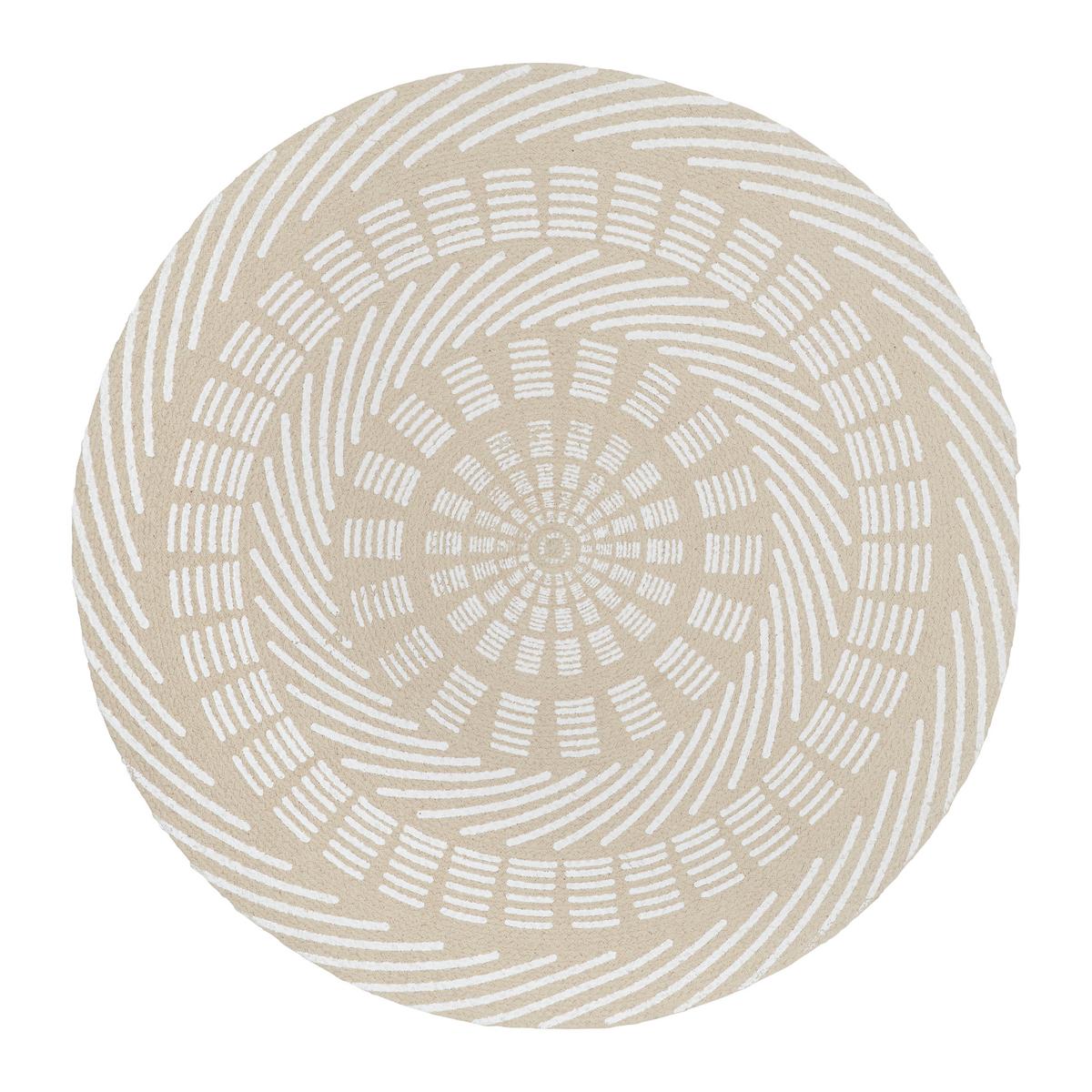 Koberec tkaný na plocho MIAMI, Ø: 100 cm - přírodní barvy/světle hnědá, Moderní, textil (100cm) - Modern Living