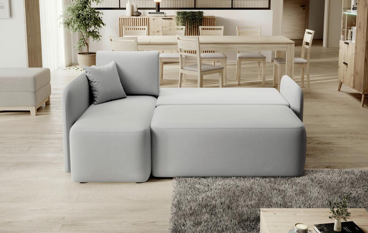 Ecksofa Hadson Hellgrau S: 150x206 Cm - Hellgrau/Schwarz, Design, Textil (150/206cm) - P & B