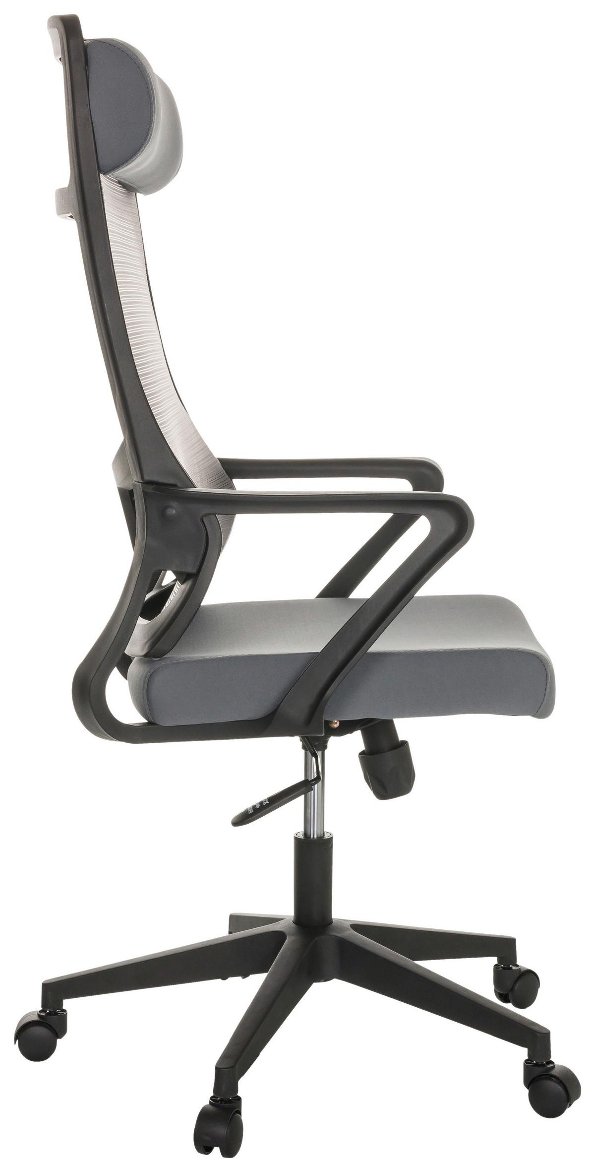 Drehstuhl Nekeo - Schwarz/Grau, Basics, Kunststoff/Textil (69/122-132/69cm) - MID.YOU