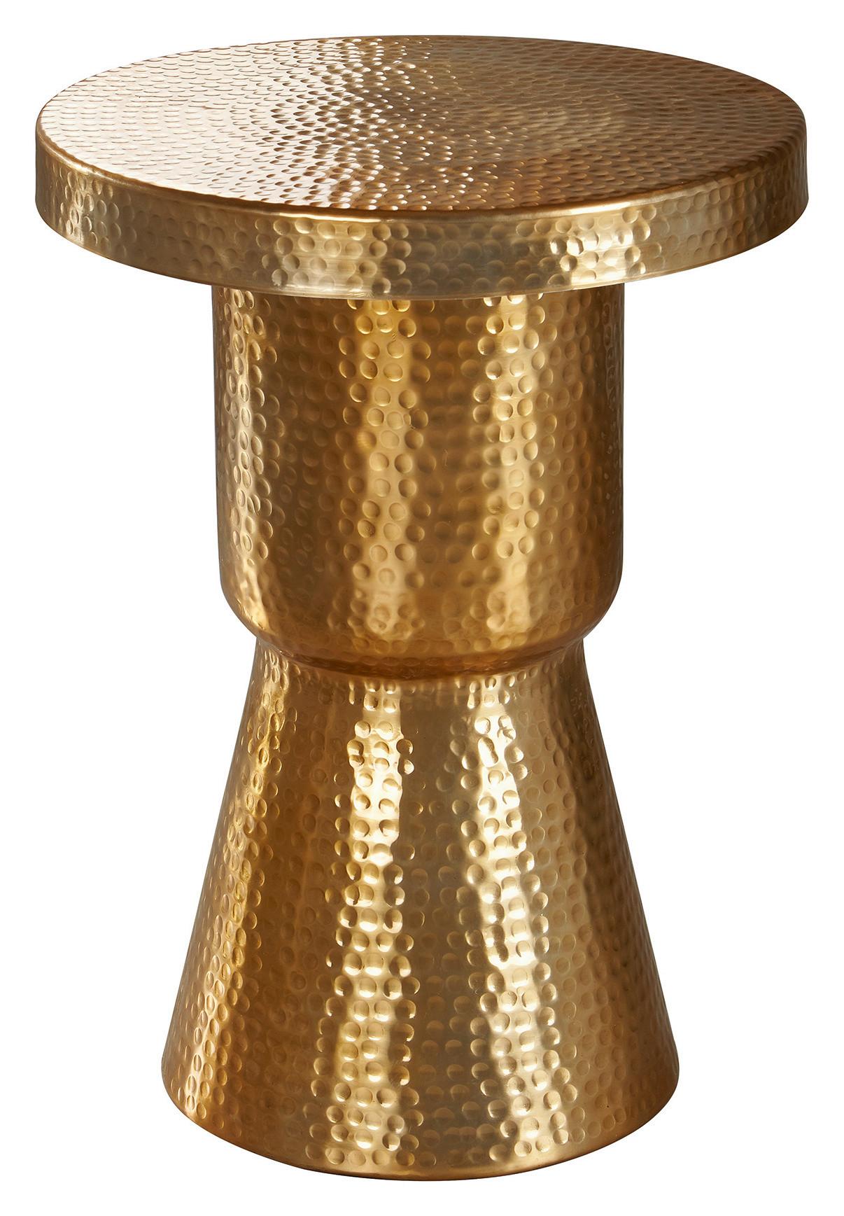 Prístavný stolík DELYLA v orientálnom štýle - zlatá, Lifestyle, kov (43/43/59cm) - MID.YOU