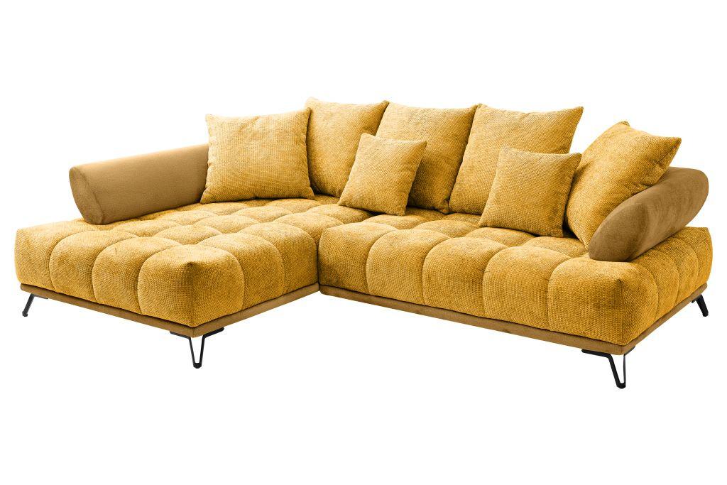 LARGO, levá, curry žlutá, potřeba šířky dveří 90 cm - curry žlutá/černá, Moderní, kov/textil (184/262cm)