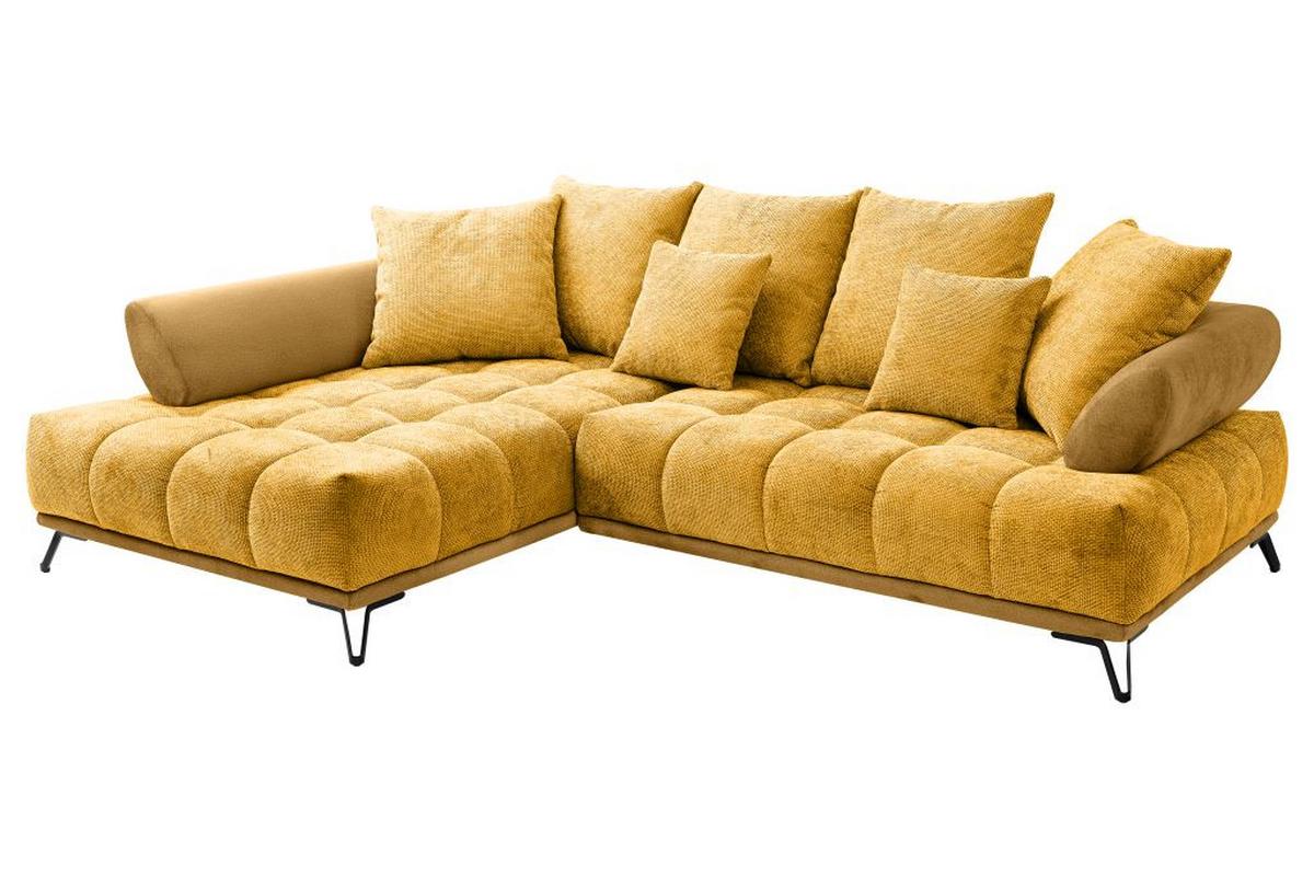 LARGO, levá, curry žlutá, potřeba šířky dveří 90 cm - curry žlutá/černá, Moderní, kov/textil (184/262cm)