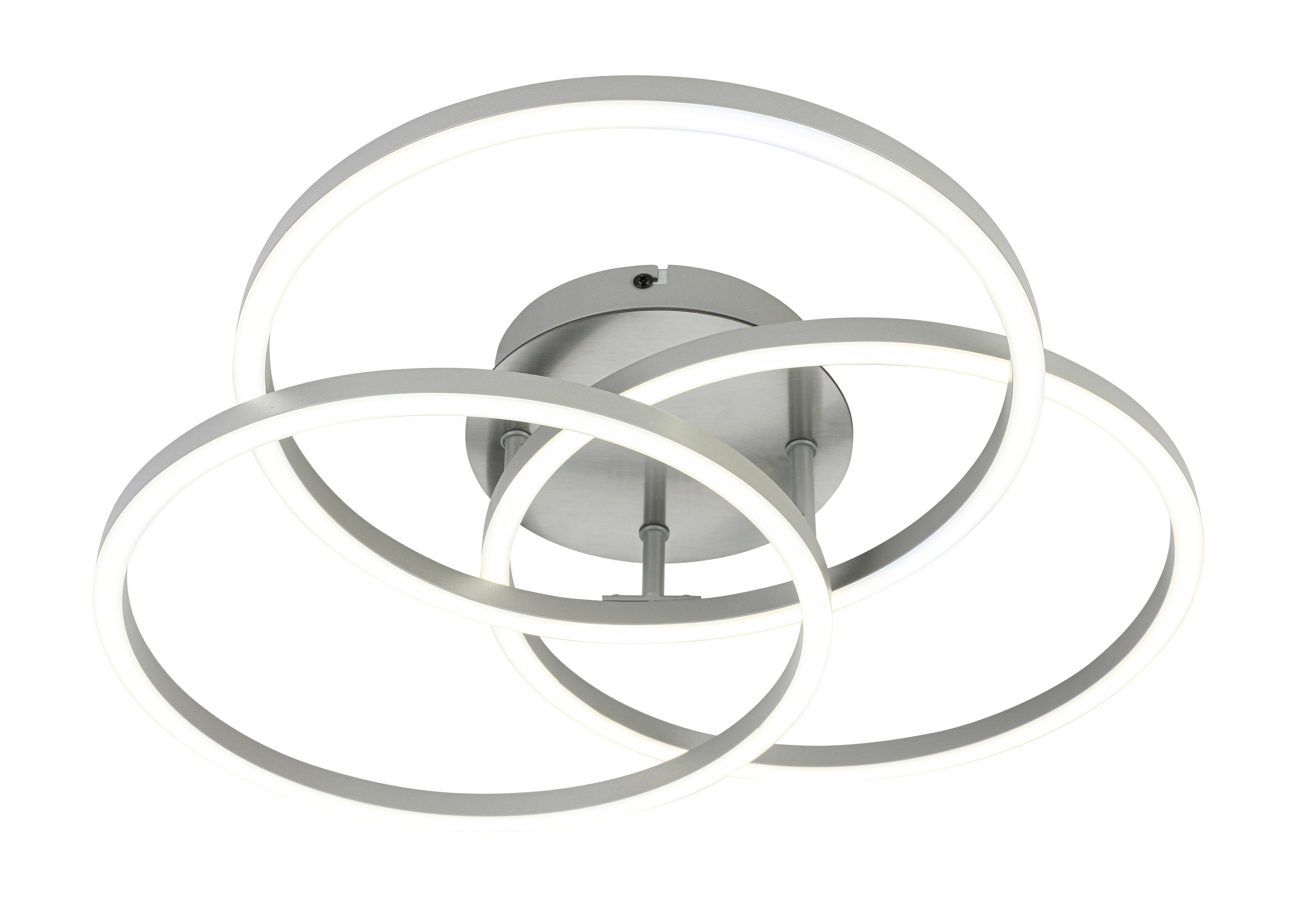 STROPNÉ LED SVIETIDLO ROLAND - strieborná/niklová, Modern, kov/plast (47/38,5/8cm) - Mömax