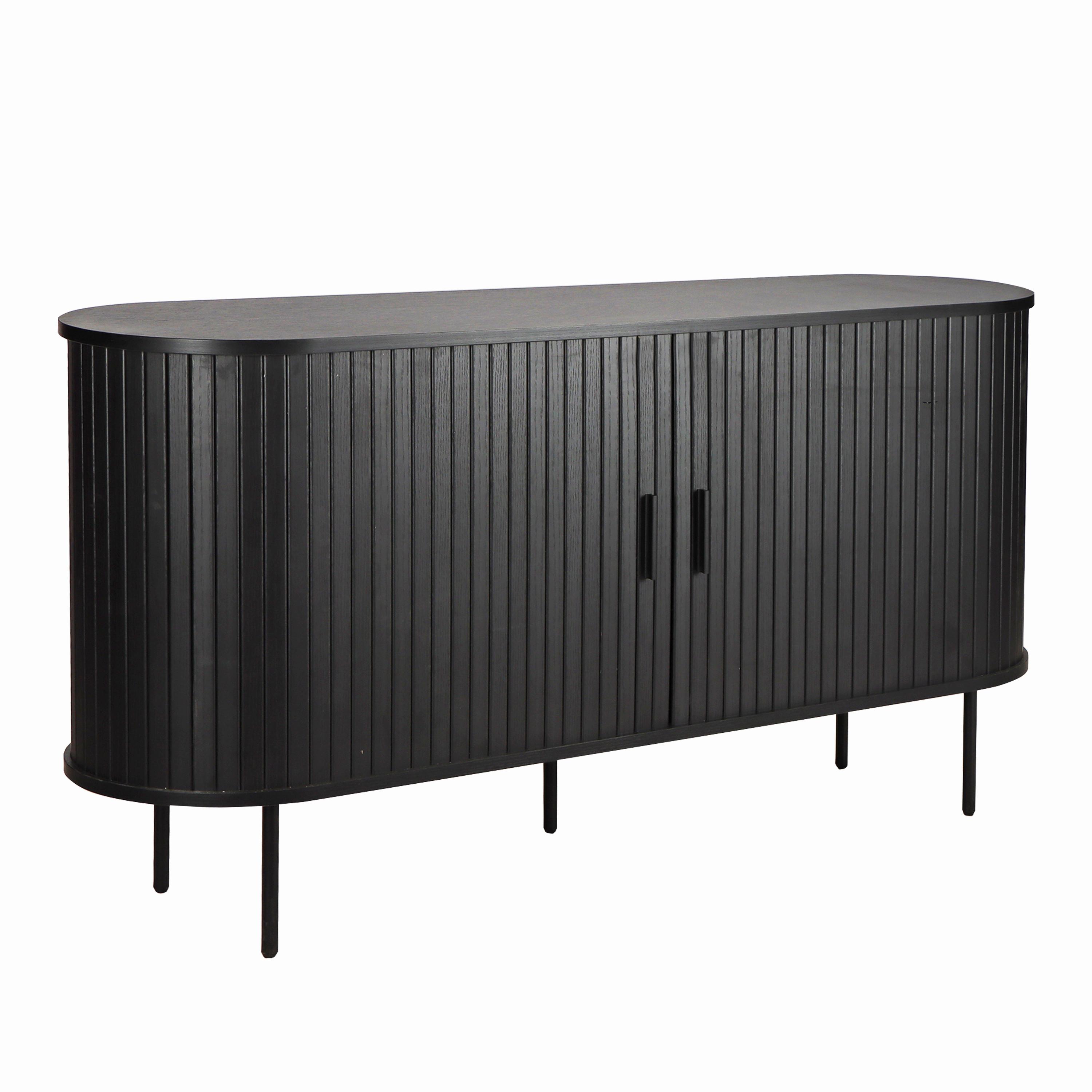SIDEBOARD Schwarz, B: 140cm - Schwarz, Design, Holzwerkstoff (140/76/40cm) - Livetastic