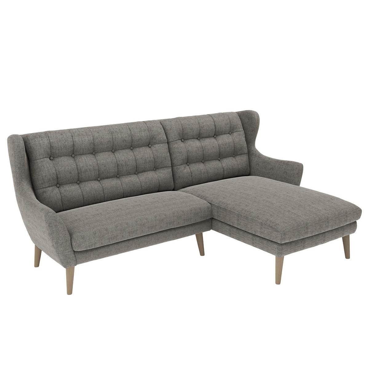 Ecksofa Henry Dunkelgrau S: 173x250 cm - Eichefarben/Dunkelgrau, KONVENTIONELL, Textil (173/250cm) - Trendmanufaktur