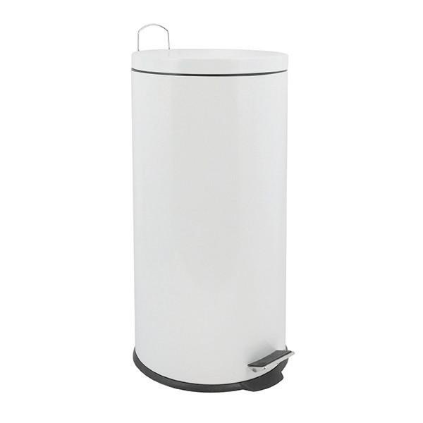 Treteimer Abfalleimer Stahl 30 L,weiß - Schwarz/Weiß, Basics, Kunststoff/Metall (29.5/63.5/29.5cm) - Spirella