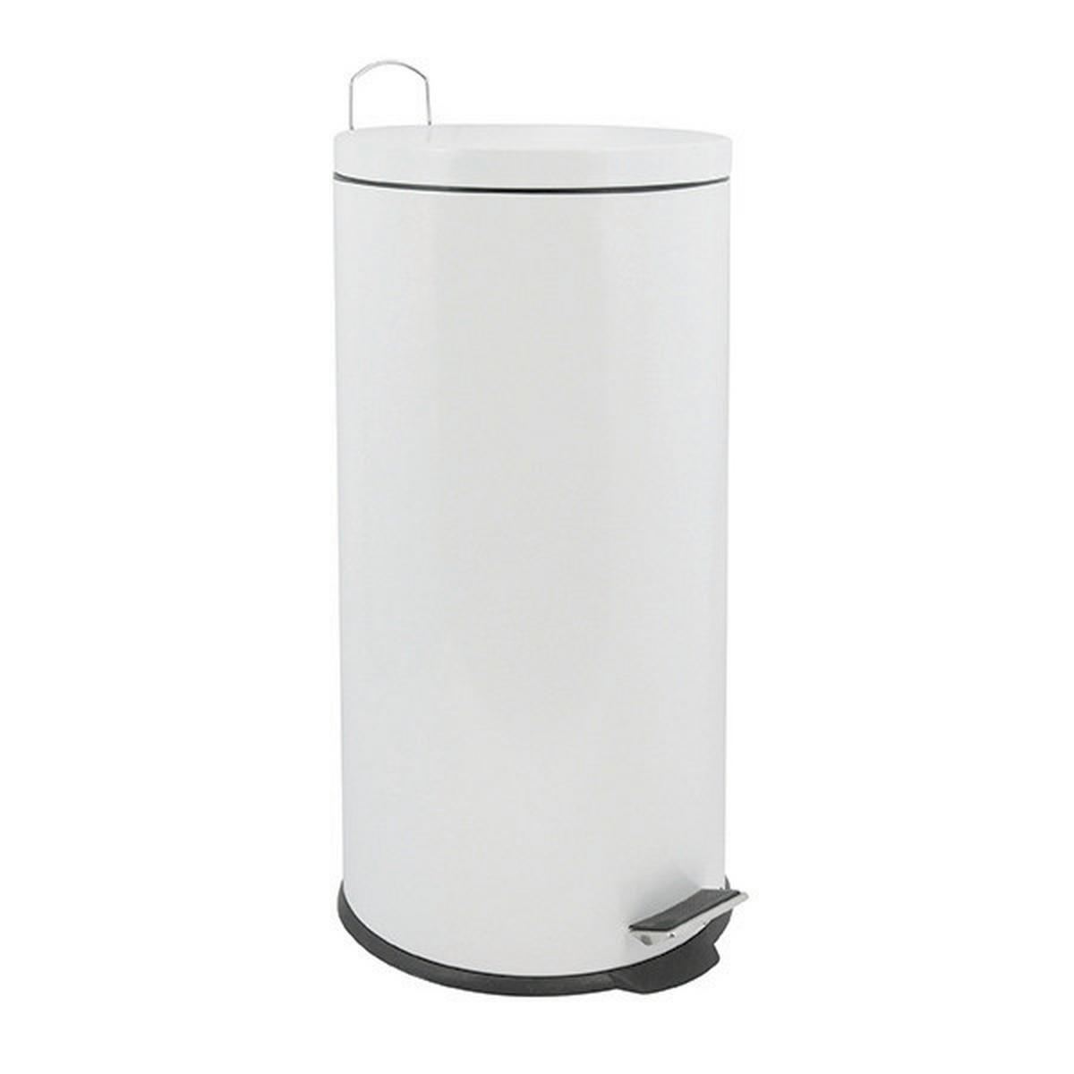 Treteimer Abfalleimer Stahl 30 L,weiß - Schwarz/Weiß, Basics, Kunststoff/Metall (29.5/63.5/29.5cm) - Spirella