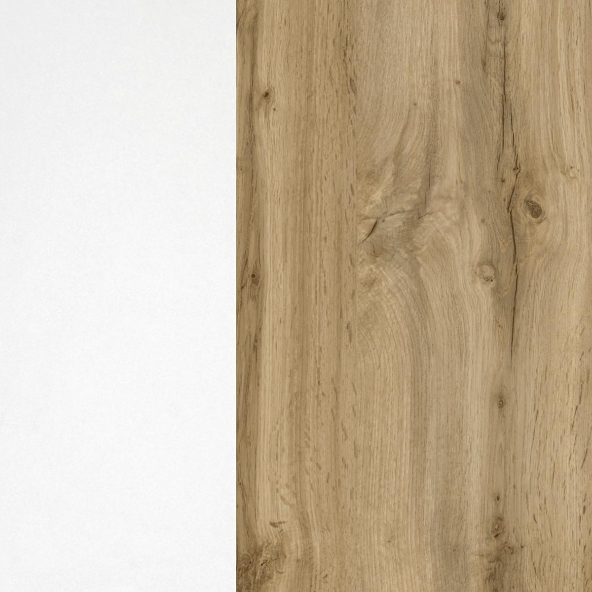Küchenzeile Sorrento Mit Geräten B: 210 cm Weiß - Eiche Wotan/Weiß, MODERN, Holzwerkstoff (210cm) - Held