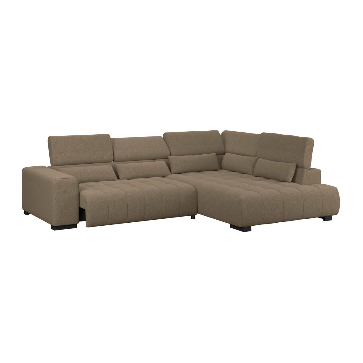 Ecksofa Matera Braun S: 311x226cm - Schwarz/Braun, Trend, Textil (311/226cm)