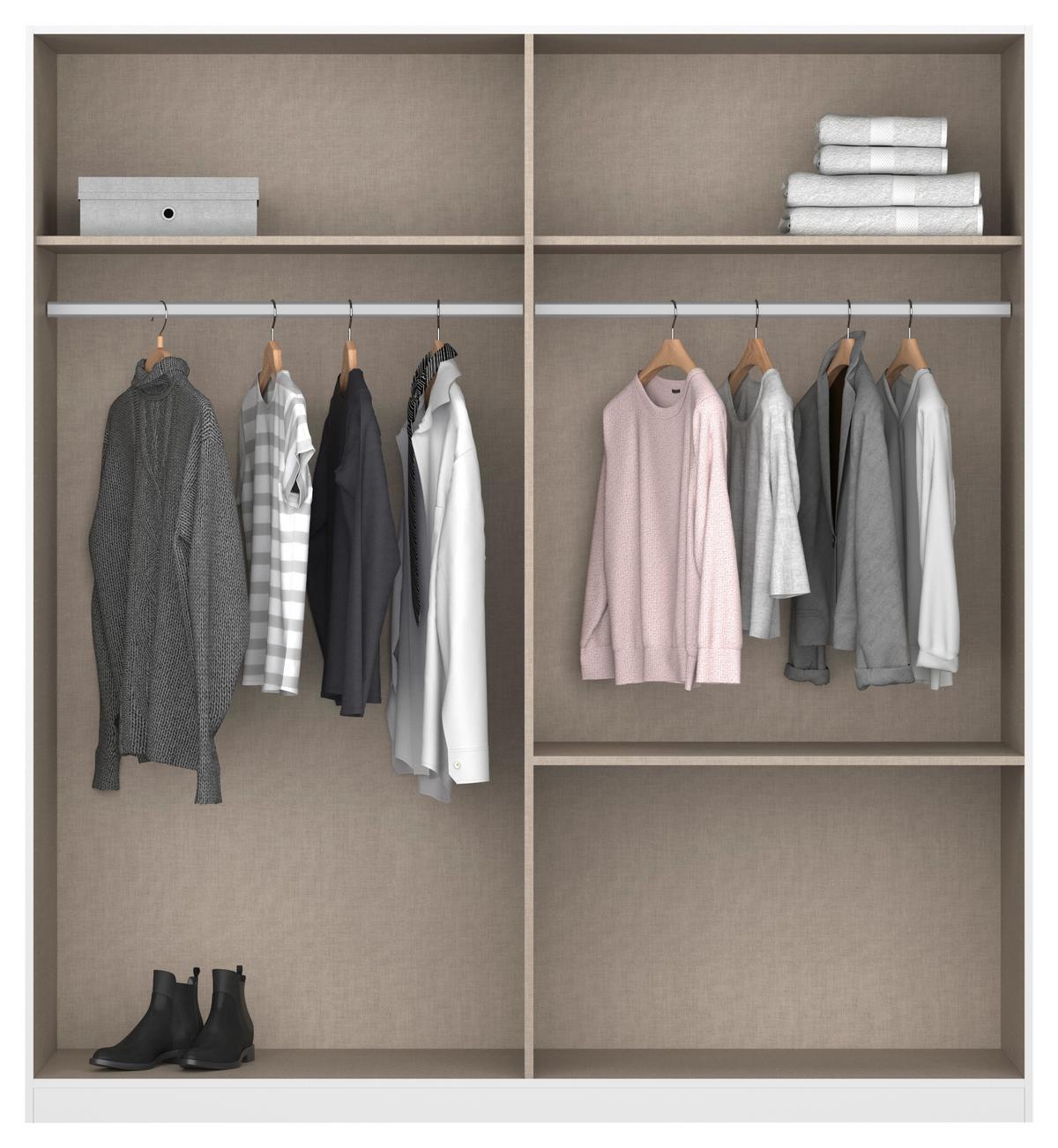 Drehtürenschrank Costa Weiß Eiche Artisan Dekor - Eiche Artisan/Weiß, MODERN, Holzwerkstoff (181/197/54cm) - Rauch Möbel