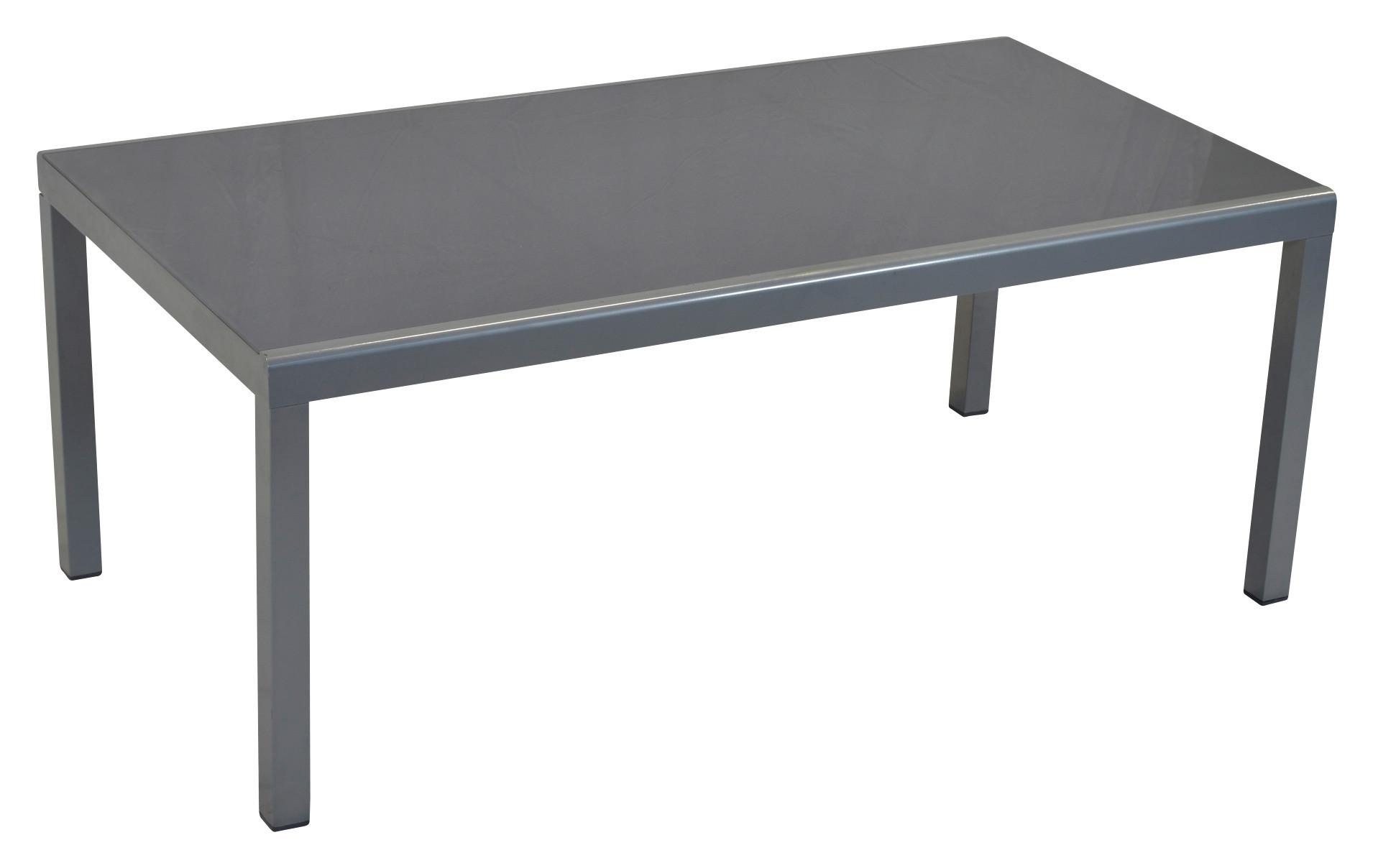 Gartentisch Tisch 190 X 100 cm - Silberfarben, MODERN, Glas/Metall (190/100/75cm) - Gardenson