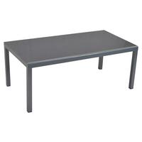Gartentisch Tisch 190 X 100 cm - Silberfarben, MODERN, Glas/Metall (190/100/75cm) - Gardenson