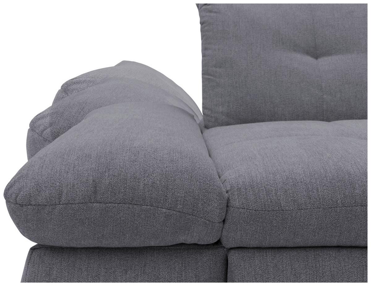 Ecksofa mit Schlaffunktion Moric Dunkelgrau Mikrofaser - Chromfarben/Dunkelgrau, KONVENTIONELL, Textil (300/172cm) - MID.YOU