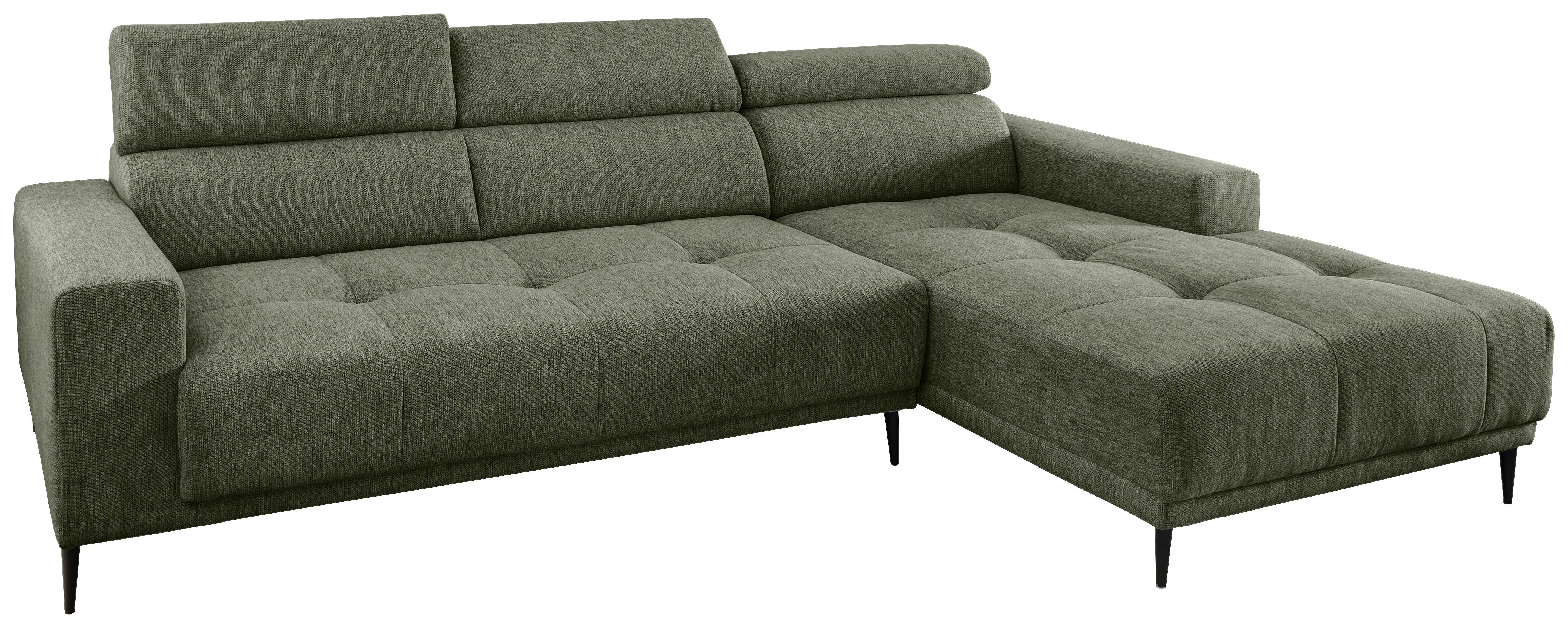 Ecksofa Intera Dunkelgrün S: 276x188 Cm - Dunkelgrün/Schwarz, KONVENTIONELL, Textil (276/188cm) - Livetastic