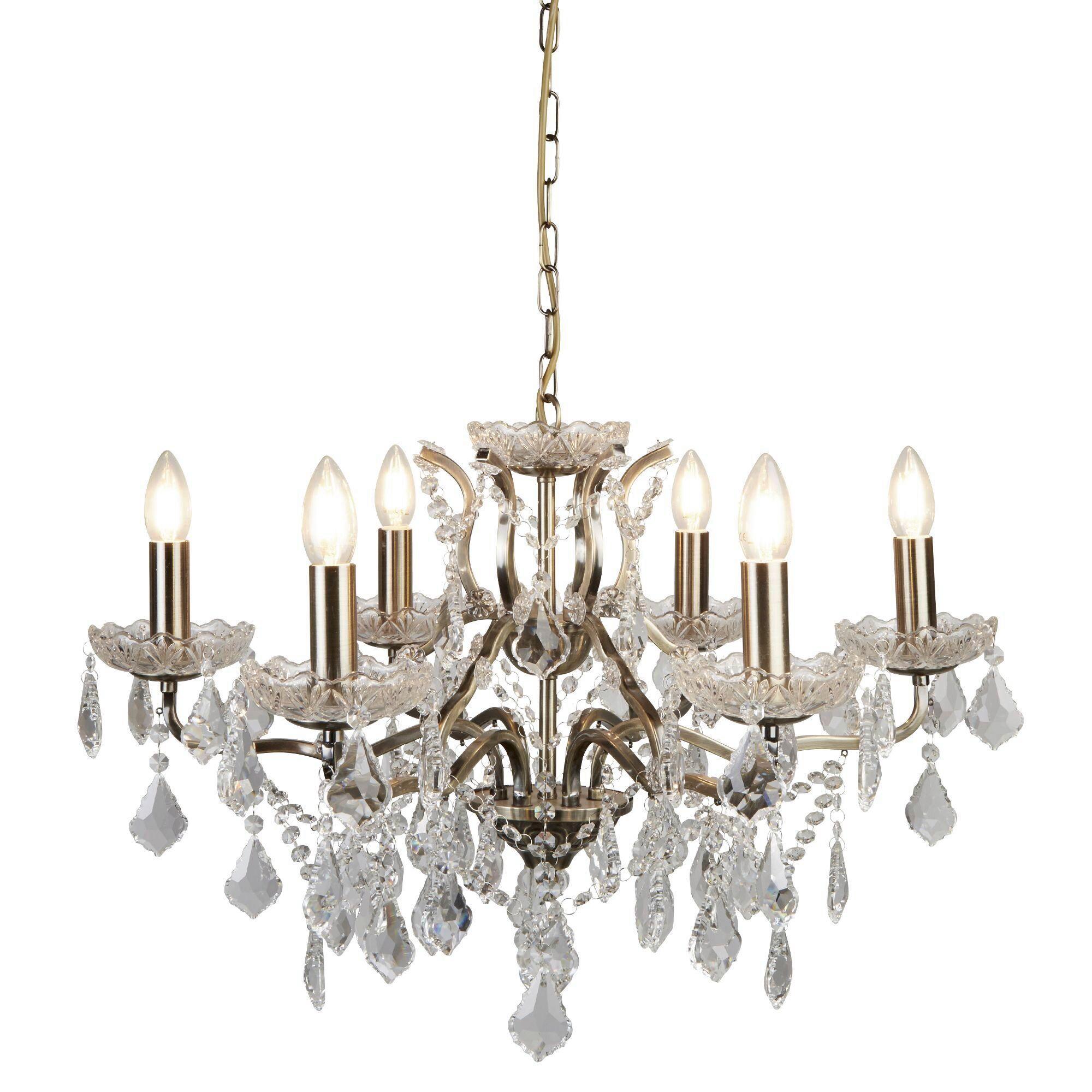 Kristall-Hängeleuchte Paris 8736-6ab - Klar, Design, Glas/Metall (70/43cm)