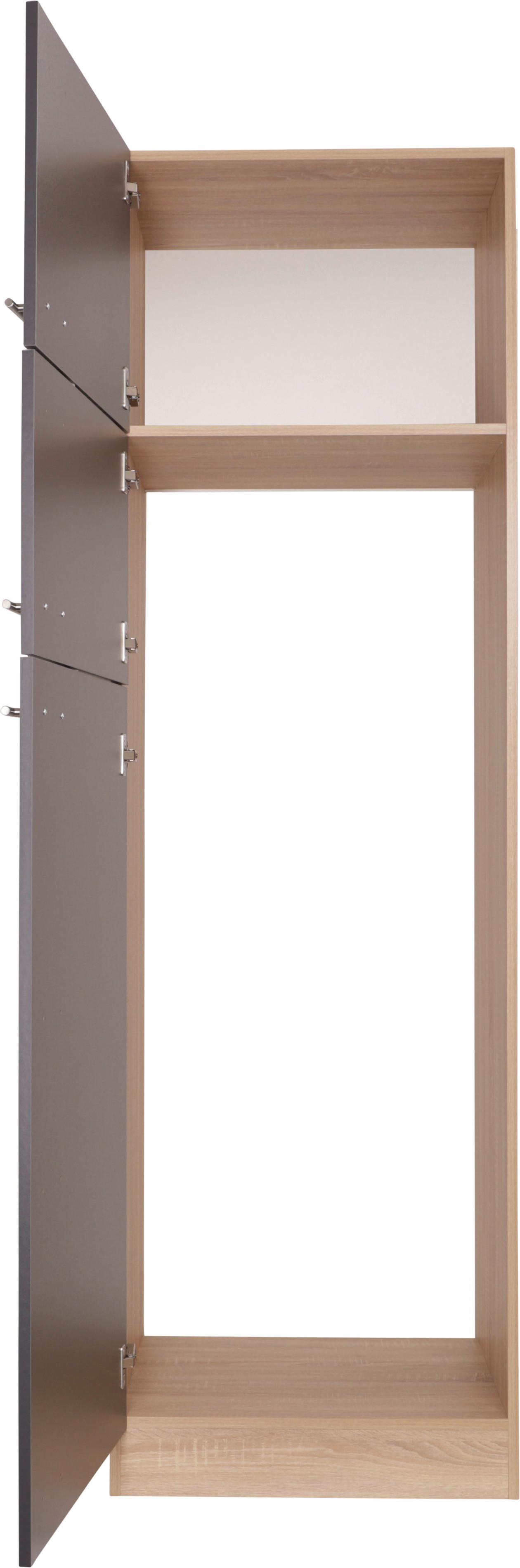 Geräteumbauschrank Merle Grau, Eiche Dekor B:60cm - Eichefarben/Grau, Basics, Holzwerkstoff (60/200/60cm) - Respekta