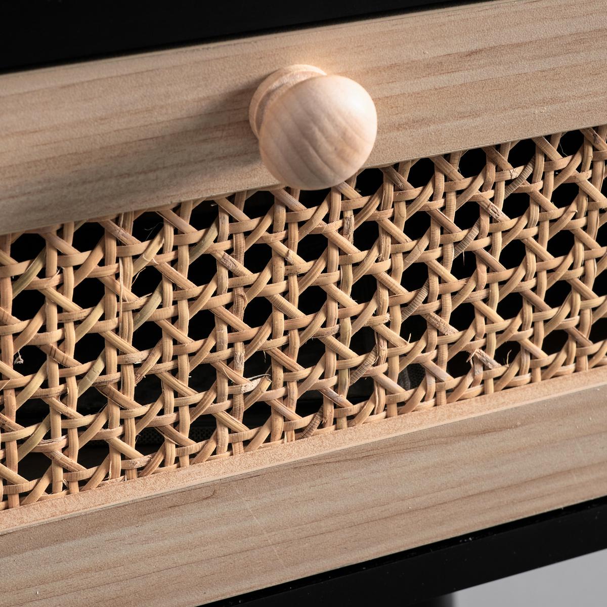 Odkládací stolek DENIS černý - černá/přírodní barvy, Moderní, dřevo/kompozitní dřevo (40/30/54cm) - Bessagi Home