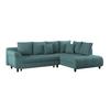 Ecksofa Mendoza - Petrol/Schwarz, Design, Textil (309/197cm) - Ondega