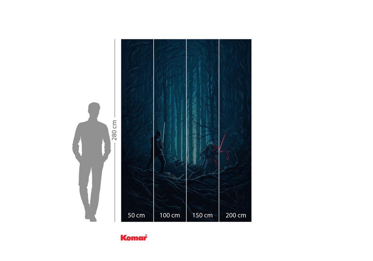 Fototapete Star Wars Wood Fight - Blau/Schwarz, Trend, Textil (200/280cm)