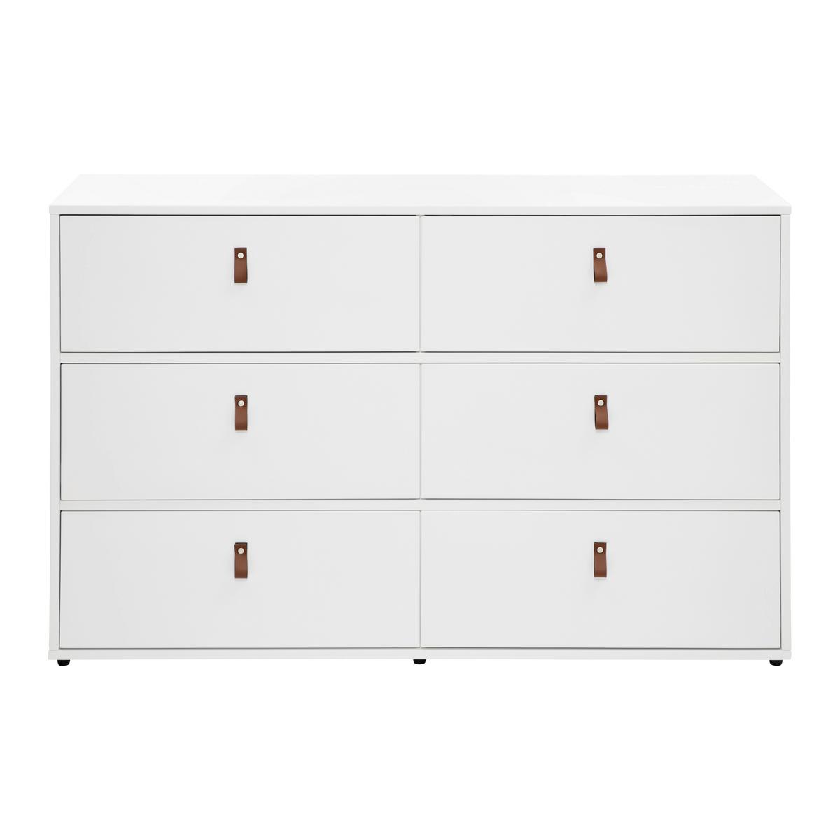 Komoda MICK - bílá/černá, Moderní, textil/plast (120/75/40cm) - Bessagi Home