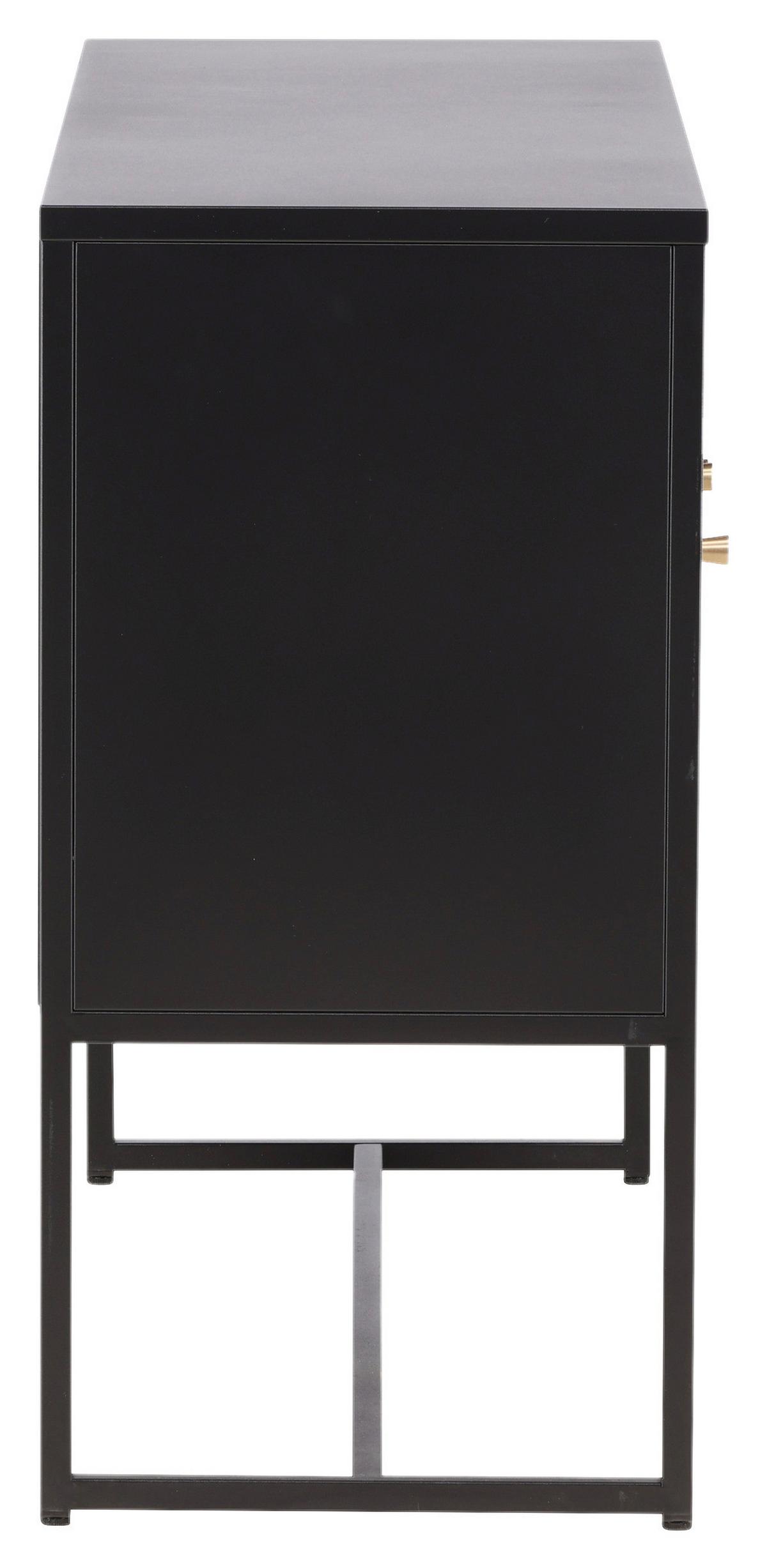 Sideboard Malla - Schwarz, Design, Metall (120/80/40cm) - Livetastic