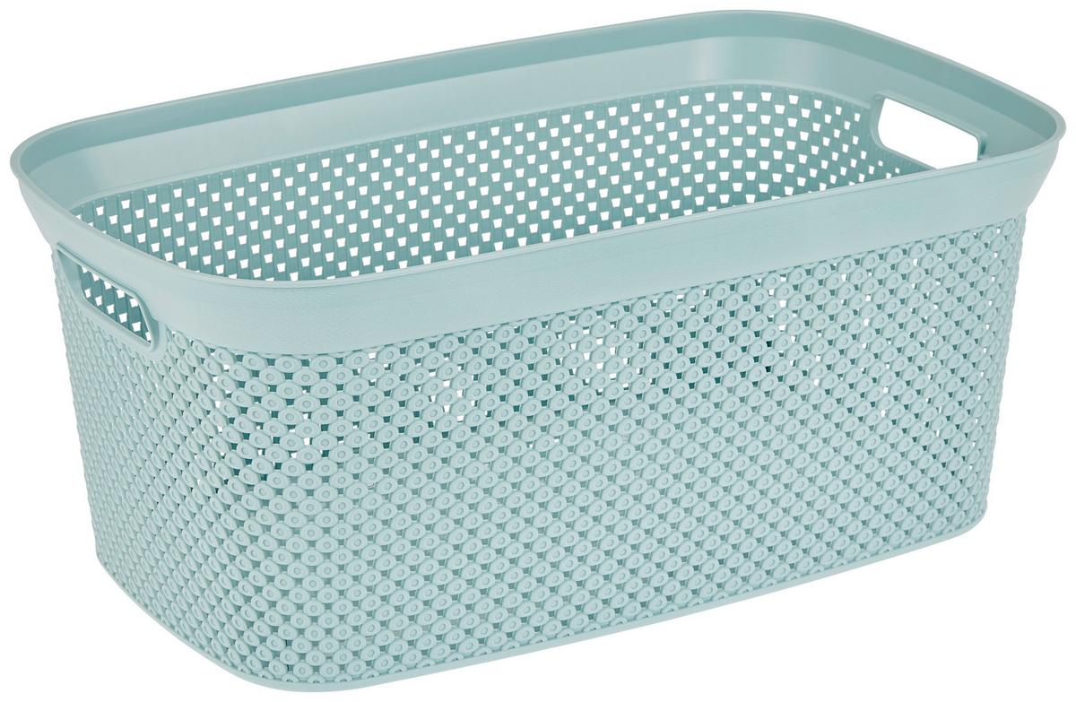 Wäschekorb Diamond Mintgrün, 54x33,5x23 cm - Grün, Basics, Kunststoff (54/33,5/23cm) - Luca Bessoni
