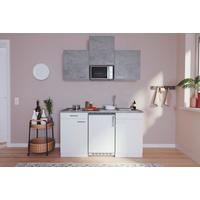 Miniküche Mit Kühlschrank Und Mikrowelle B: 150 Cm Grau/weiß - Weiß/Grau, KONVENTIONELL, Holzwerkstoff (150cm) - Respekta