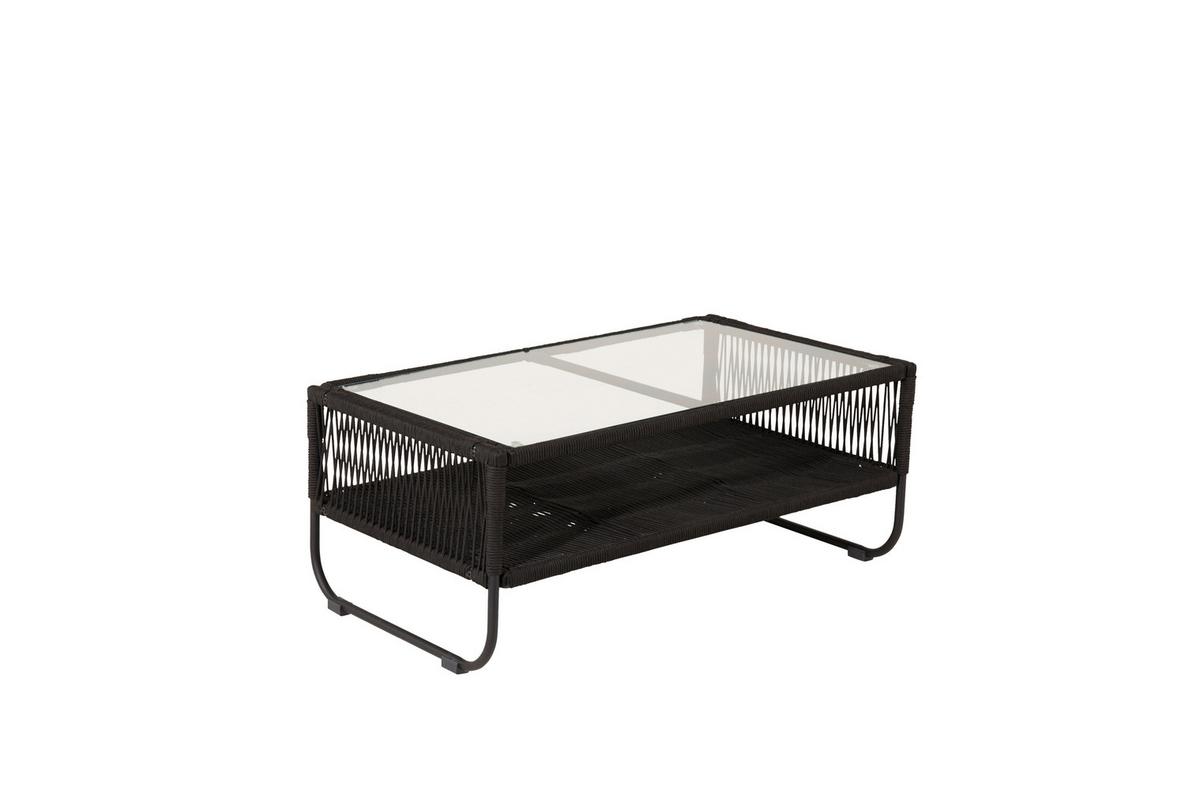 Loungegarnitur Utah - Schwarz, KONVENTIONELL, Textil/Metall - Gardenson
