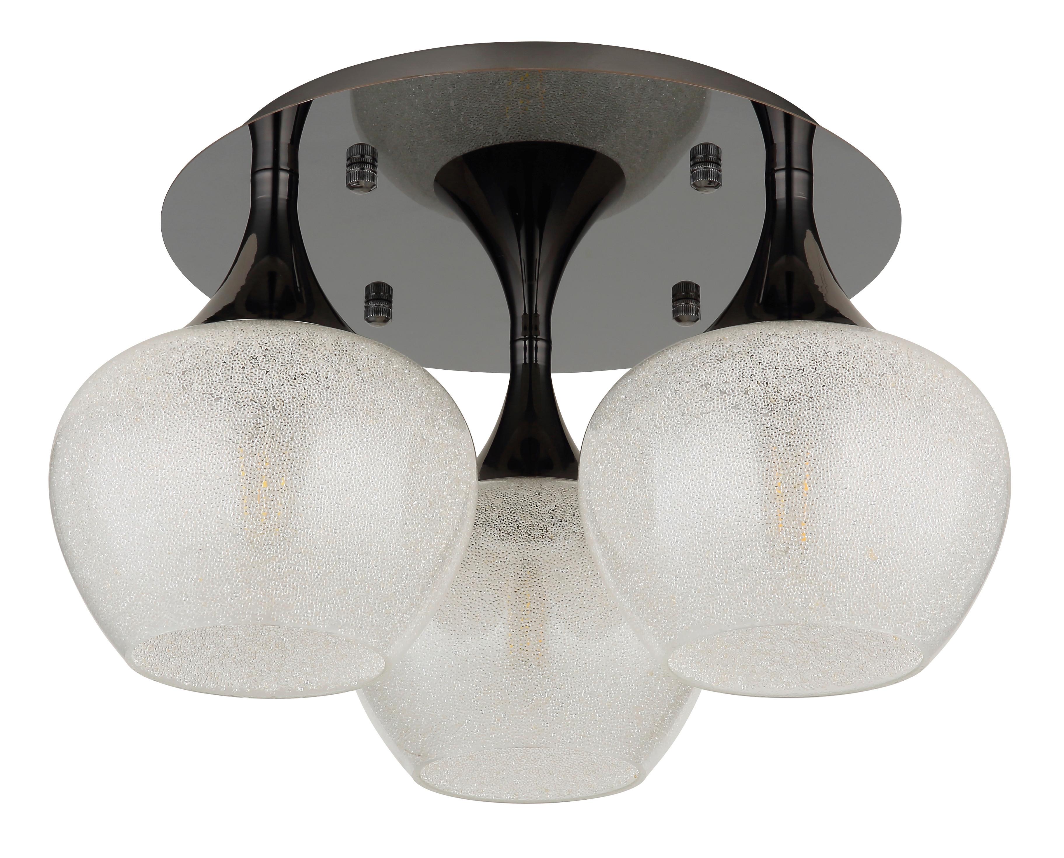 Deckenleuchte 15548-3dk - Klar/Schwarz, KONVENTIONELL, Glas/Metall (45/27,5cm) - Globo