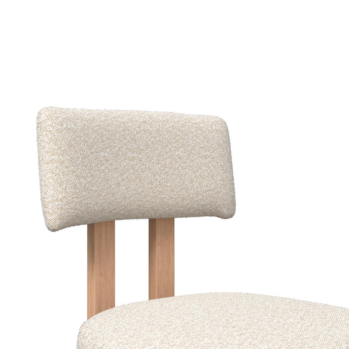 BAROVÁ STOLIČKA JONNA - krémová/prírodná farba, Modern, drevo/textil (51/102/54cm) - Bessagi Home