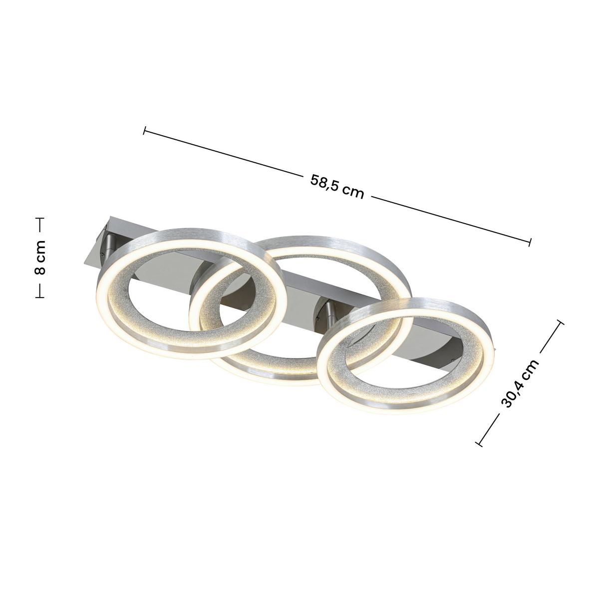 LED-DECKENLEUCHTE CILIA - Chromfarben/Silberfarben, Basics, Kunststoff/Metall (58,5/30,4/8cm) - Luca Bessoni