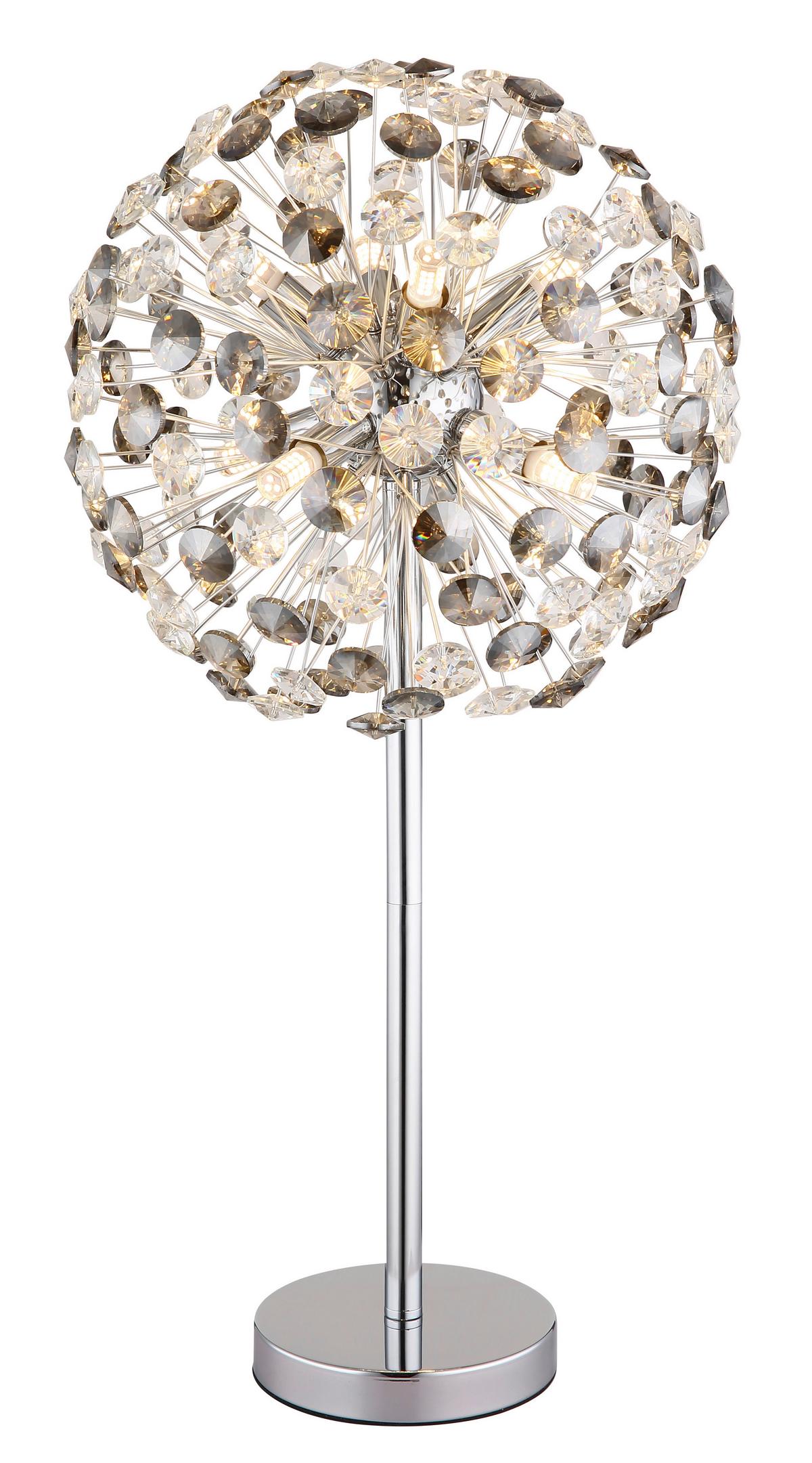 Kristály Asztali Lámpa 64135tc  Katrina - krómszínű/áttetsző, Lifestyle, műanyag/üveg (35/65cm) - Globo