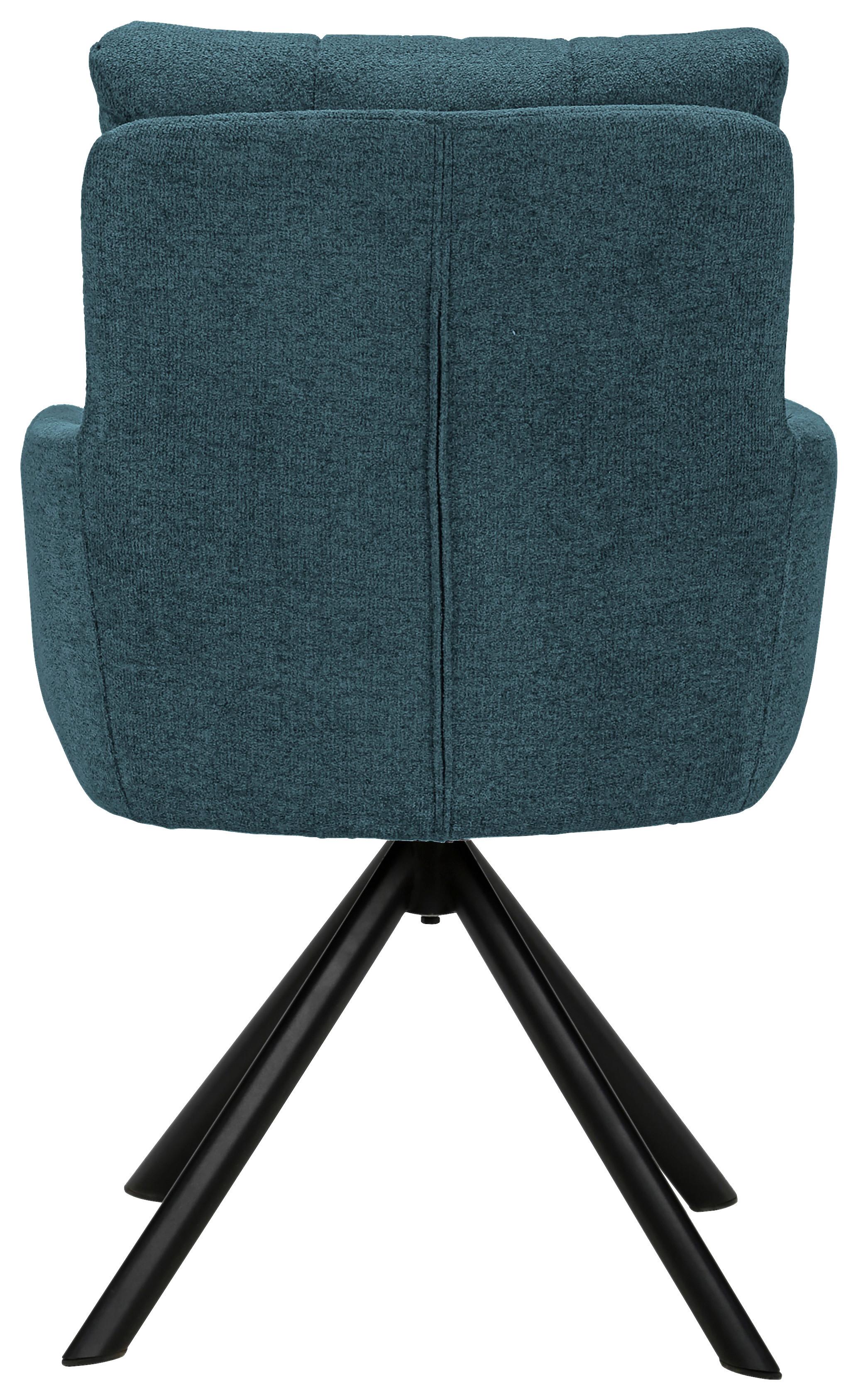 Armlehnstuhl Susan Blaugrün Schwarz/Sitzfläche 360°drehbar - Blau/Schwarz, KONVENTIONELL, Holz/Textil (59/90/66cm)