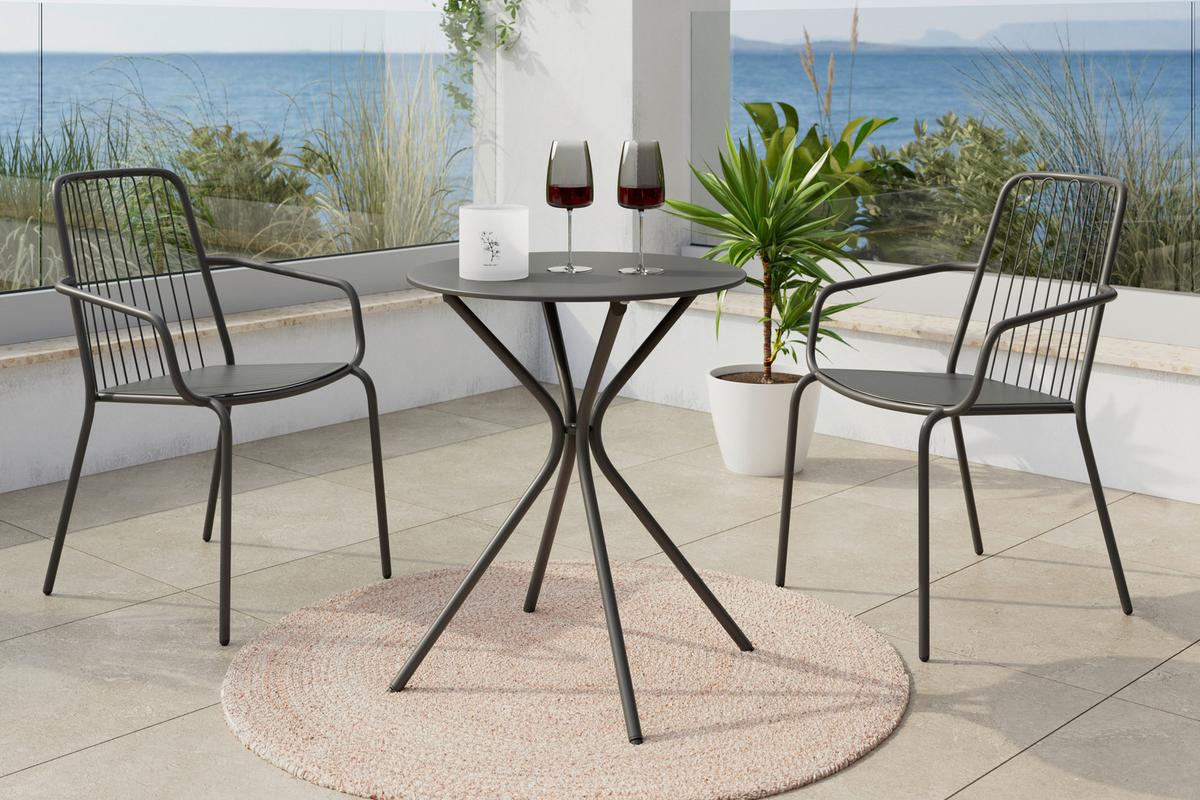 SADA NA BALKON ROSE - antracitová, Moderní, kov - Mömax