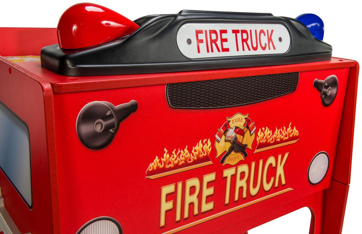 Autobett Feuerwehr Doppeldecker Rot - Rot/Weiß, LIFESTYLE, Holz/Holzwerkstoff (90/190cm) - Livetastic