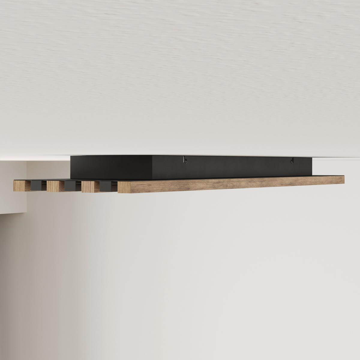 Led Mennyezeti Lámpa 67347d4 Hayden - sötétbarna/fekete, Natur, műanyag/faalapú anyag (80/20/5cm) - Globo