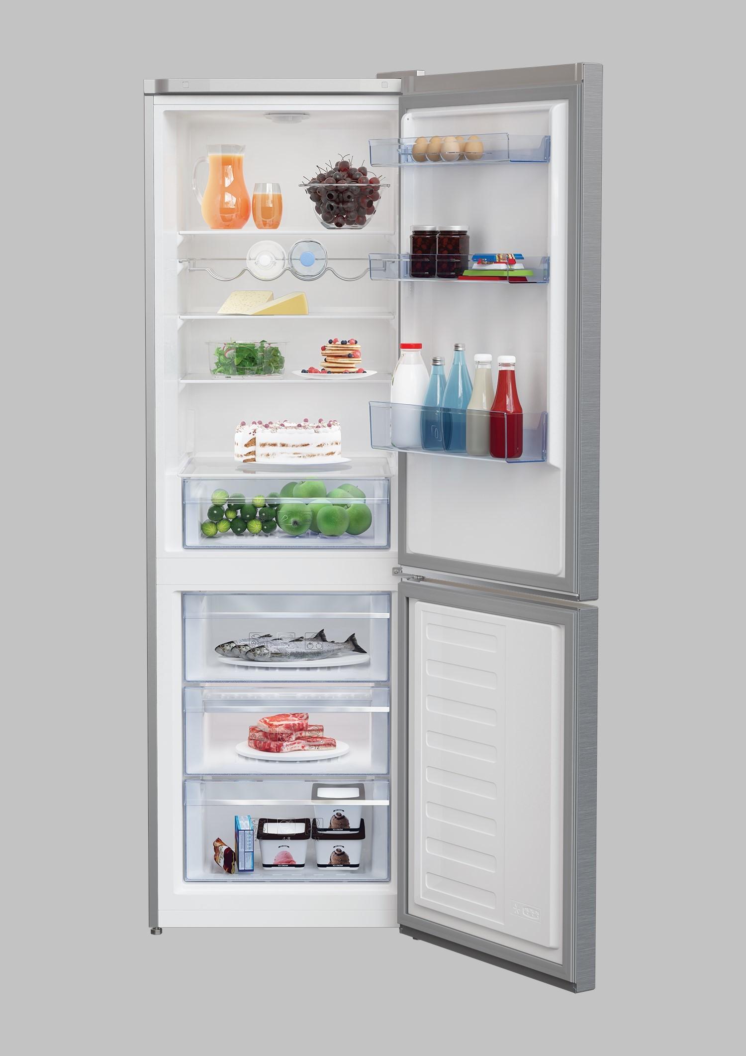 Kühl-Gefrierkombination Rcsa 366k40xbn Edelstahlfarben 223+120L - Edelstahlfarben, Basics, Kunststoff/Metall (59,5/185,2/67cm) - Beko